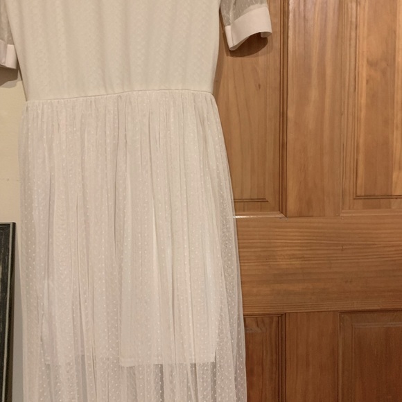 DIVIDED SHEER SWISS DOT MIDI DRESS TULLE SIZE 8 NWOT - Picture 10 of 14